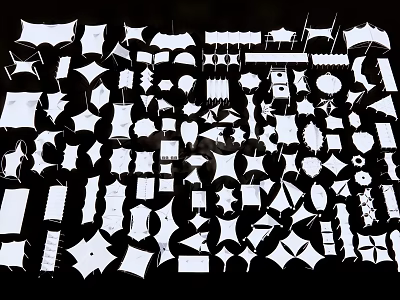 Different Types Of Industrial Equipment Components With Various Shapes And Sizes 3d model