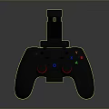 Black Game Controller With Red Blue Green Buttons And Phone Holder For Computer Gaming