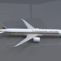 Singapore Airlines Commercial Airplane Featuring White And Gold Livery Exterior Design