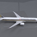 Modern aircraft Singapore Airlines Boeing aircraft 3d model