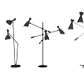Simple floor lamp combination 3d model