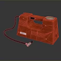 Red Handheld Portable Air Pump With Pressure Gauge And Flexible Hose For Daily Living Use
