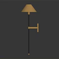 Elegant Modern Golden Wall Lamp With Conical Shade And Metal Stand Design