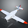 White Propeller Aircraft With Orange Blue Wing Tail Accents In Aerospace Design