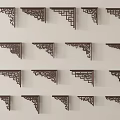 Carved Wooden Decorative Corner Brackets With Various Intricate Patterns 3d model