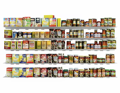 Modern Food Supermarket Commodity Supermarket Shelf 3d model
