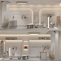 Modern Fashion Clothing Store Interior With Display Racks Staircase And Lighting