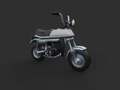 Silver Mini Motorcycle With Modern Design Black Seat Headlight And Sturdy Wheels 3d model