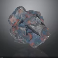 Colorful Transparent Crystal With Blue Pink Silver Hues And Faceted Surface On Black Background