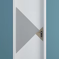 Modern White Hinged Door With Gray Panel And Sleek Design For Home Interior 3d model