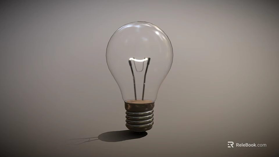 Transparent Light Bulb With Filament Structure And Metal Threaded Base For Home Furniture 3d model 