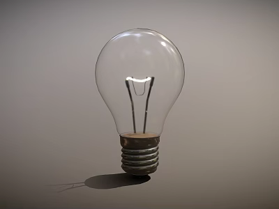 Transparent Light Bulb With Filament Structure And Metal Threaded Base For Home Furniture 3d model