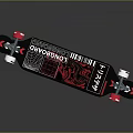 Stylish Longboard Design With Red Wheels And Black Red Deckdriver Graphics