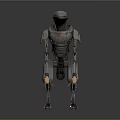 Sci Fi Mechanical Creature With Gray Body Orange Details Jointed Legs And Futuristic Design