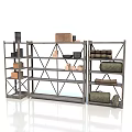 Metal Storage Shelves With Multiple Layers Holding Storage Boxes Blankets And Decorative Items