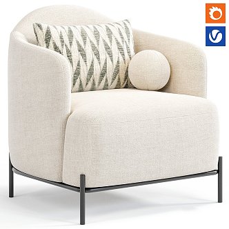 Modern Lounge Chair Wessex Upholstered Armchair 3d model