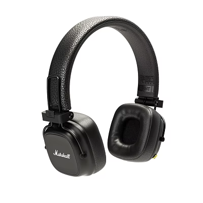 Marshall Black Over Ear Headphones With Leather Headband And Soft Ear Cushions 3d model