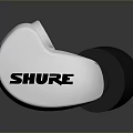 Shure White In Ear Computer Earphones With Black Earbud And Gold Connector