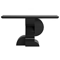 Modern Black Console Table With Unique Curved Base And Sleek Top Surface 3d model