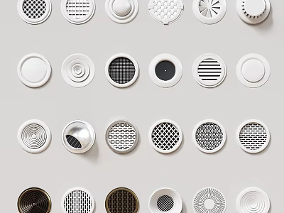 Various Modern Air Conditioner Vents With Different Design Styles For Home Decor 3d model
