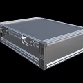 Commercial Equipment Storage Case With Silver Aluminum Frame Handle And Secure Lock 3d model