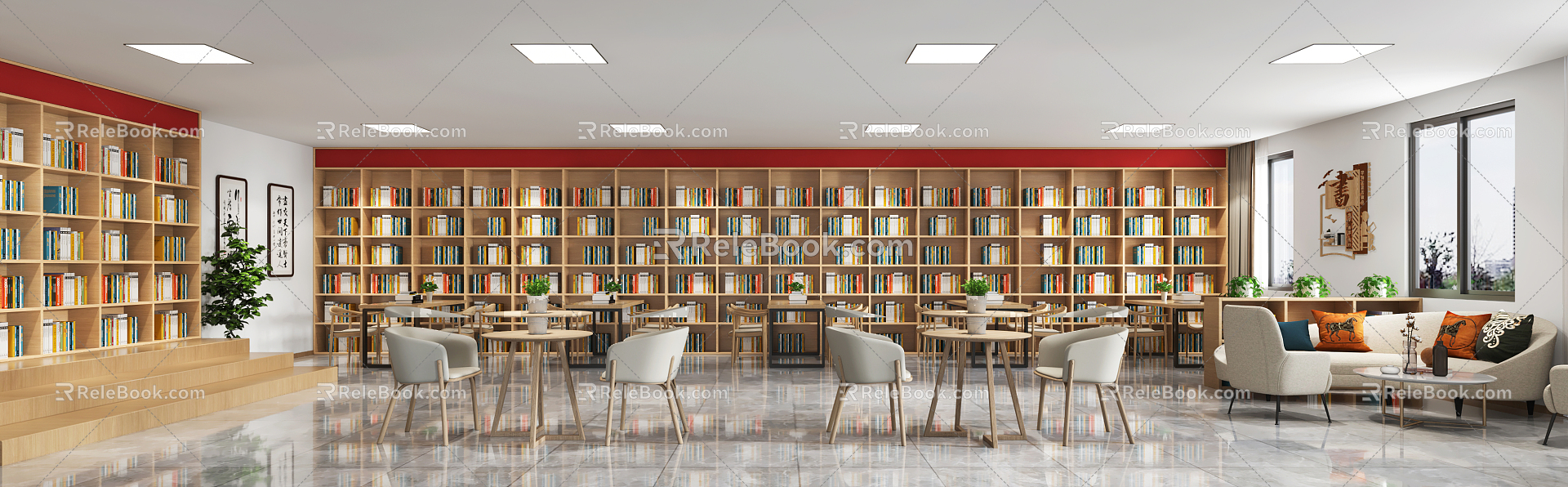 Modern Reading Room 3d model