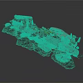 Natural Rock Terrain Model With Detailed Textures Moss And Small Plants