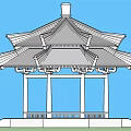 Traditional Chinese Pavilion With Multi tiered Roof Pillars And Stone Steps
