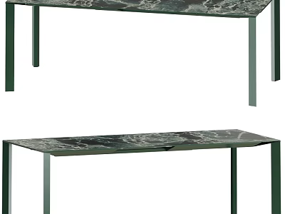 Modern Coffee Table With Marble Pattern Top And Green Metal Legs Design 3d model