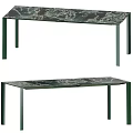 Modern Coffee Table With Marble Pattern Top And Green Metal Legs Design 3d model