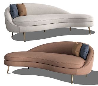 Modern Multiplayer Sofa Multiplayer Curved Sofa Shaped Sofa 3d model