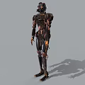 Game Movie Character Mechanical Robot With Detailed Metallic Structure And Humanoid Form
