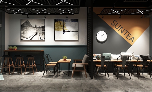 Industrial LOFT Milk Tea Shop 3d model