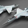 Two Light Blue Fighter Jet Models With Mounted Missiles And Military Insignia