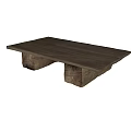 Rustic Wooden Tea Table With Natural Solid Wood Legs And Smooth Surface 3d model