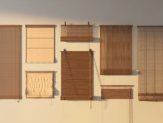 Roller Bamboo Curtain Cloth Curtain 3d model