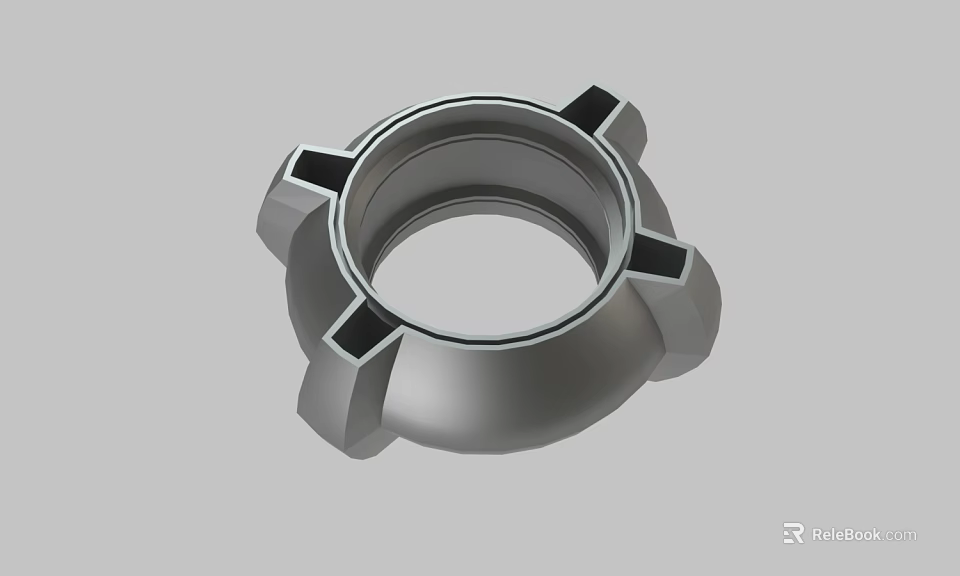 Sturdy Metal Mechanical Component With Hexagonal Arms And Central Aperture 3d model 