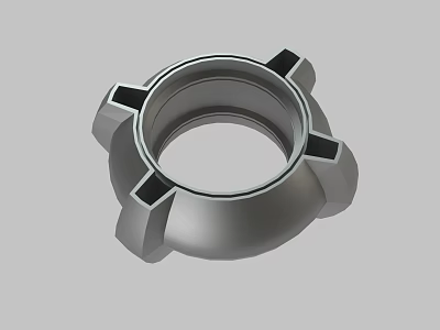 Sturdy Metal Mechanical Component With Hexagonal Arms And Central Aperture 3d model