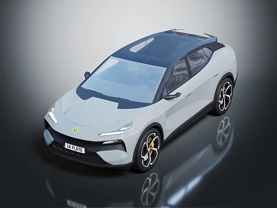 Sleek Modern White Car Featuring Black Roof Distinctive Front Design And Black Wheels 3d model