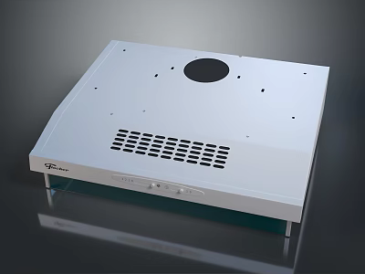 White PC Case Panel With Circular Port Ventilated Grille And Support Feet 3d model