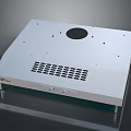 White PC Case Panel With Circular Port Ventilated Grille And Support Feet 3d model
