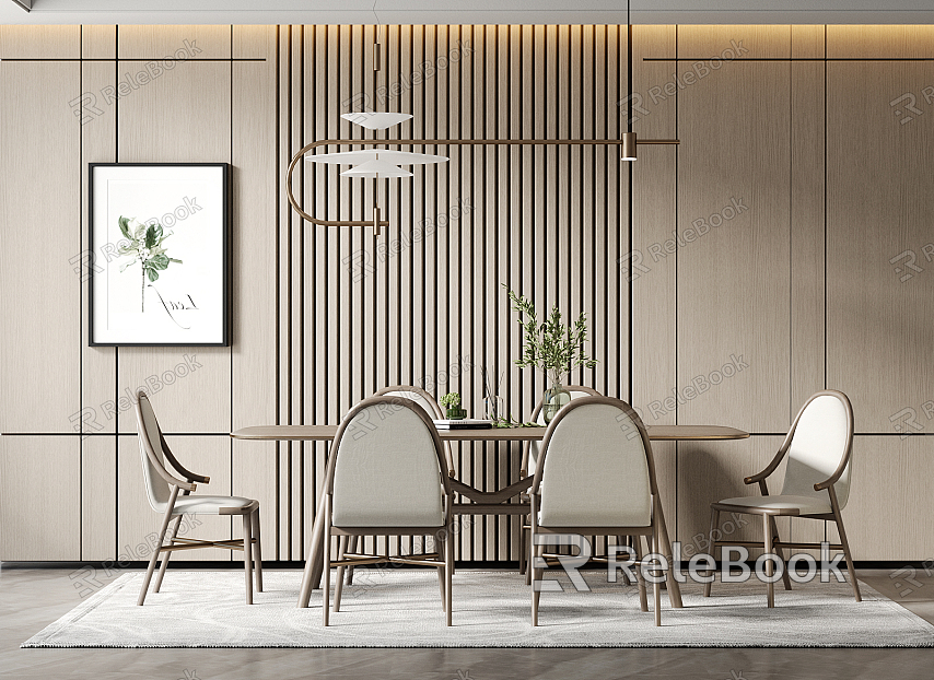 Modern Dining Table and Chair Combination model