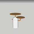 Minimalist Modern Side Table With Two Round Wooden Tops And White Cylindrical Base 3d model