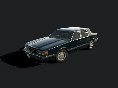 Classic Dark Green Sedan With Sleek Body Lines And Chrome Accents 3d model