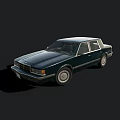 Classic Dark Green Sedan With Sleek Body Lines And Chrome Accents