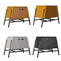 Modern Minimalist Bedside Tables With Multi Colored Design Double Doors And Black Legs 3d model