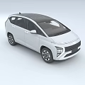 White Modern MPV Car Featuring Black Roof Sleek Body Design Front Headlights and Stylish Rims