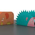 Kindergarten Playground With Colorful Animal Shaped Elephant And Hedgehog Toys