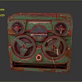 Vintage Green Tape Recorder With Rusted Body And Tape Reels