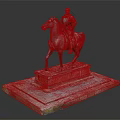 Knight Riding Horse Bronze Statue With Intricate Details On Stone Pedestal